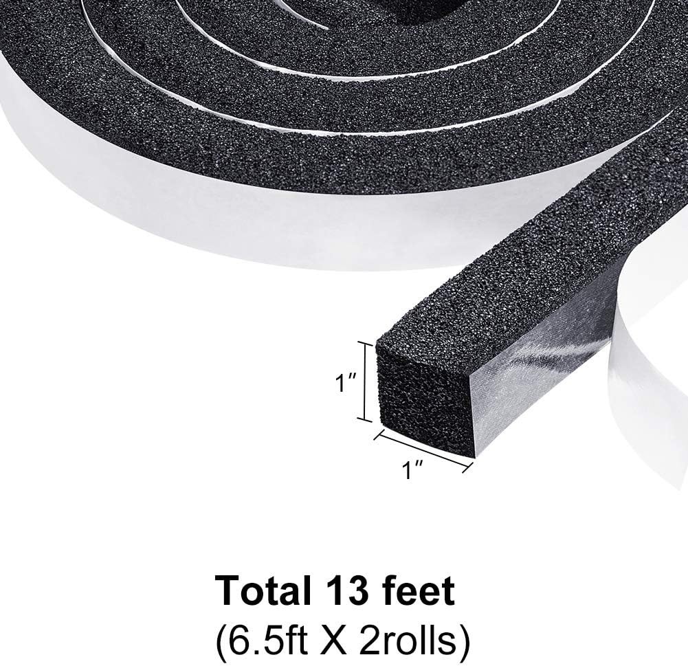 Foam Strips with Adhesive 1 Inch Wide X 1 Inch Thick Neoprene Weather Strippin