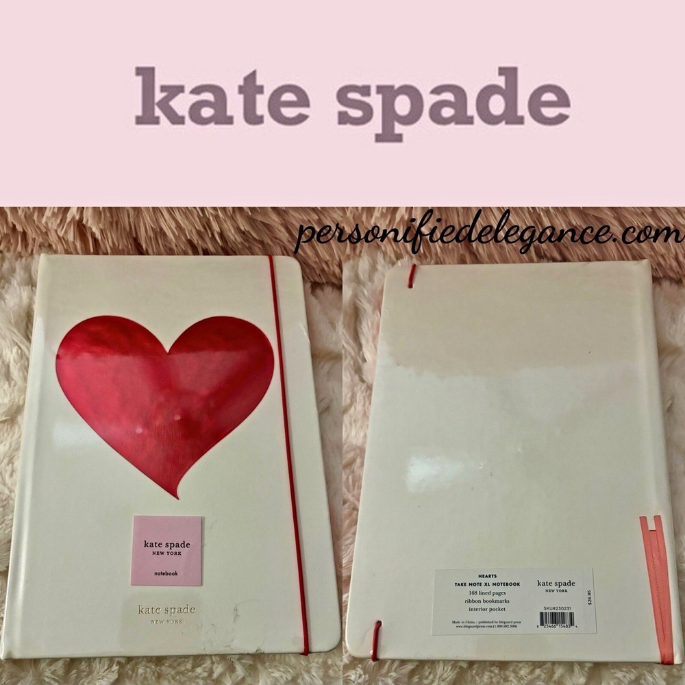 NEW Kate Spade Valentine's Day Take Note Large Notebook Journal