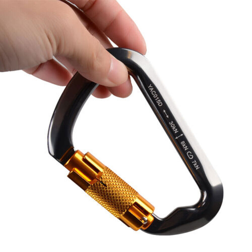 30KN Auto Locking Carabiner Climbing Aluminum Twist Lock Heavy Duty Clip Tree