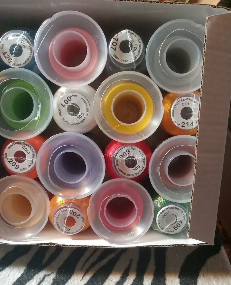 Brothreads 40 Brother Colors Polyester Machine Embroidery Thread Kit 500M..NEW