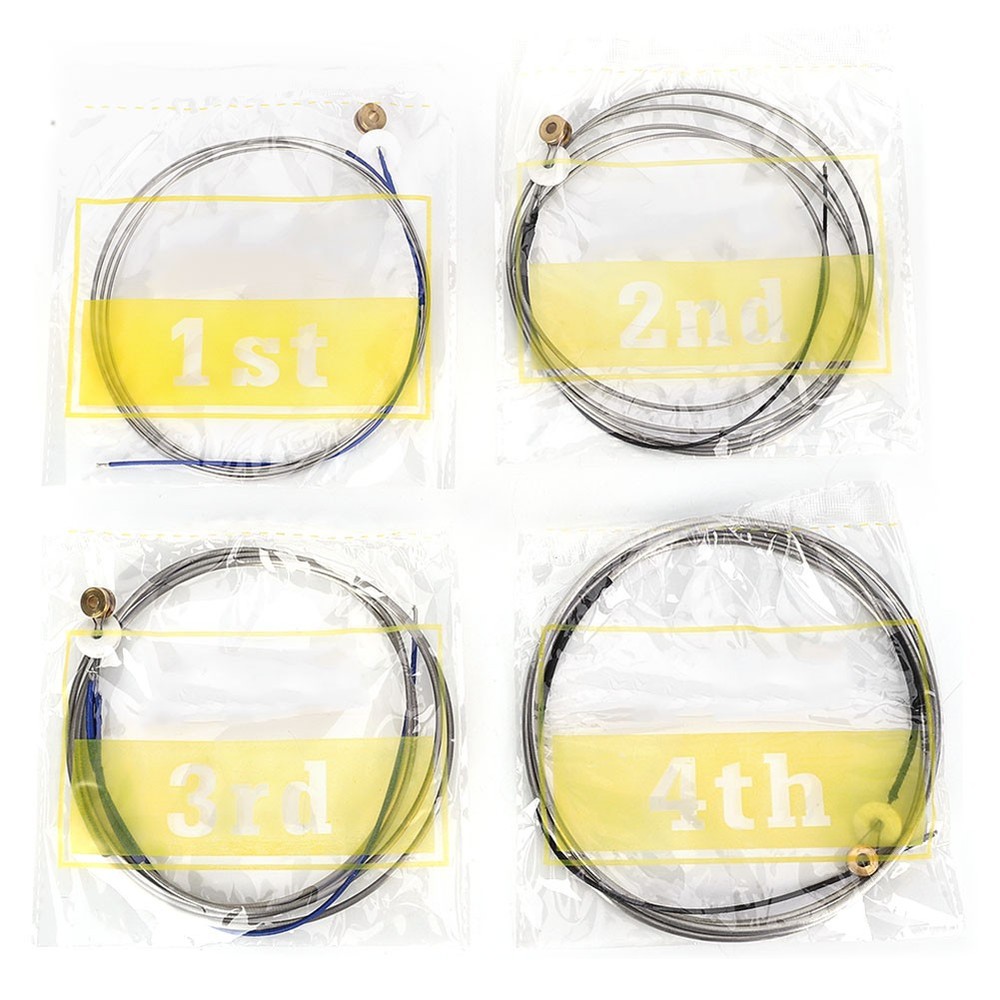 4 Pack Professional Double Bass String Set Steel Core Sweet Tone Replacement