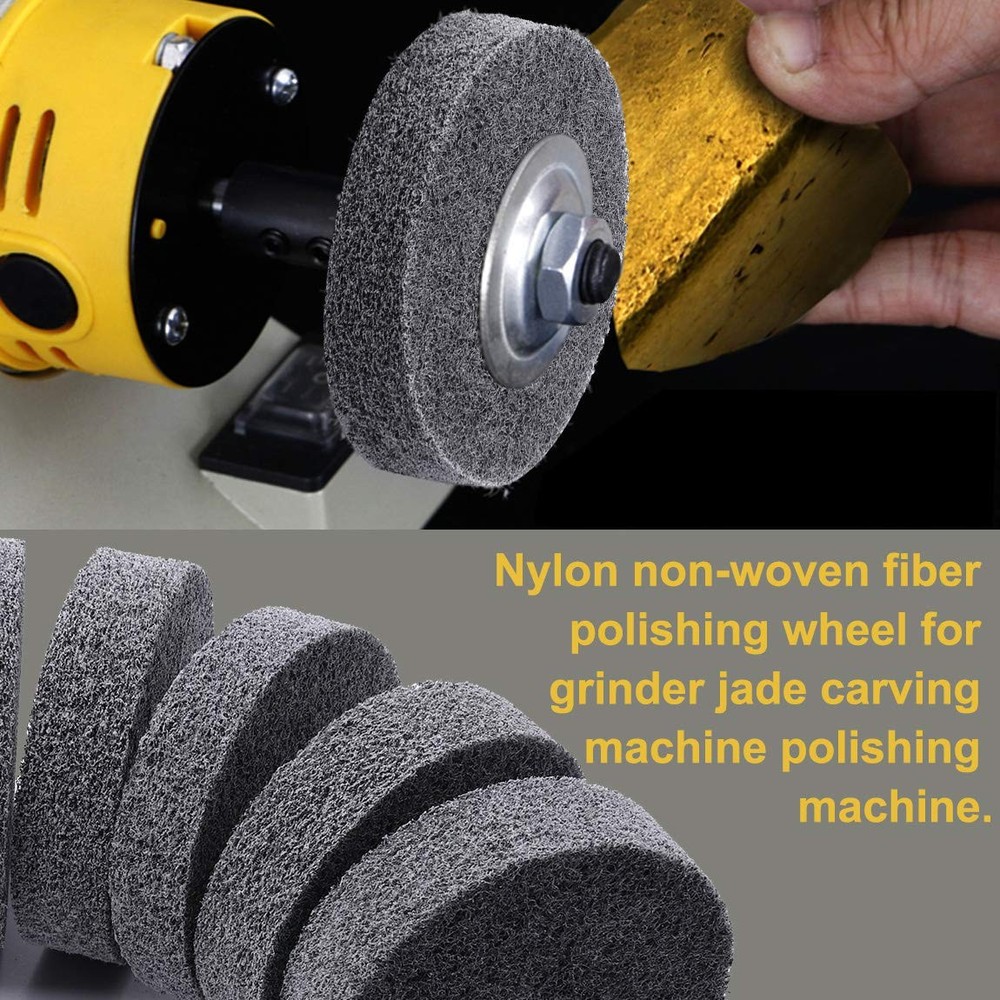 CBRIGHT 5pcs 3 Inch Fiber Buffing Wheel, Deburring Wheels Quick Changed...