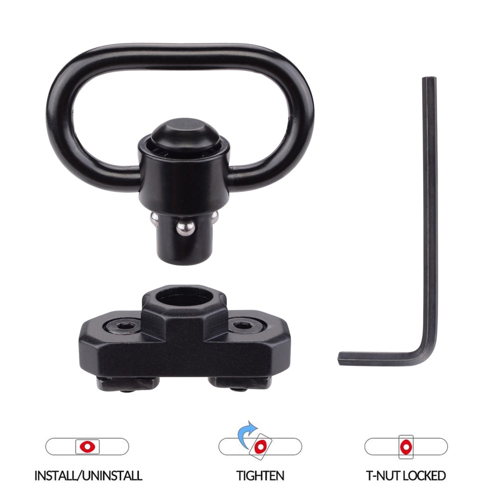 QD Sling Swivel, QD Sling Mount with Push Button 2 Pack