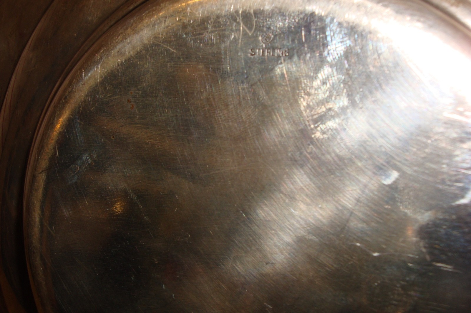 Decorative La Pierre Sterling Silver monogrammed "B"platter 282 grams 9 1/2 dia