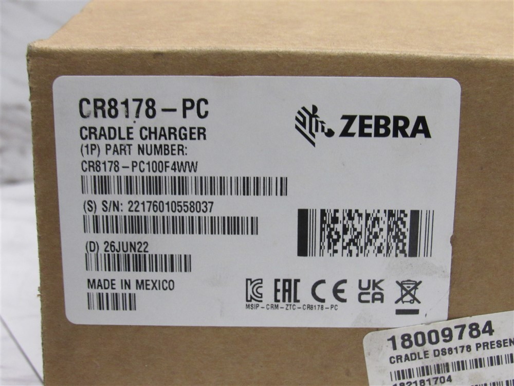 New ZEBRA Symbol Barcode Scanner CR8178 PC Presentation Cradle for DS8178 BLACK