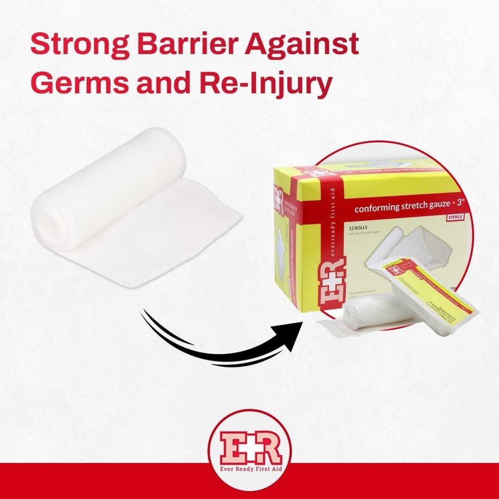 Convenient 12 Count Sterile Elastic Gauze Roll - Perfect for Dressing Changes