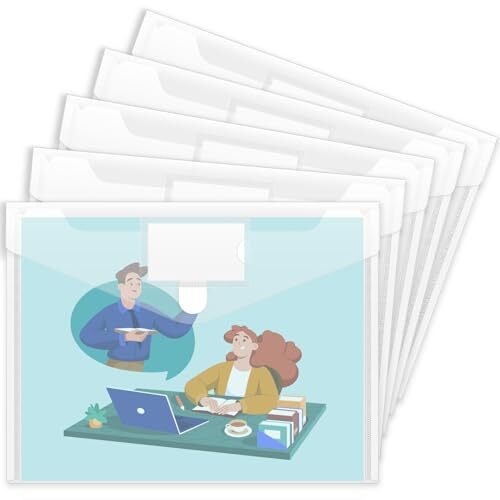 Pack Plastic Envelopes Poly Envelopes,  Clear Document Folders US Letter A4 5