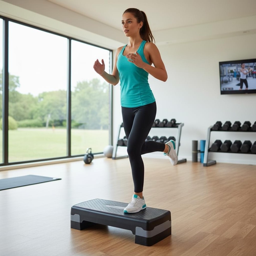 Amber Aerobic Step Platform for Home Workout, Non-Slip, Shock-Absorbing Exercise