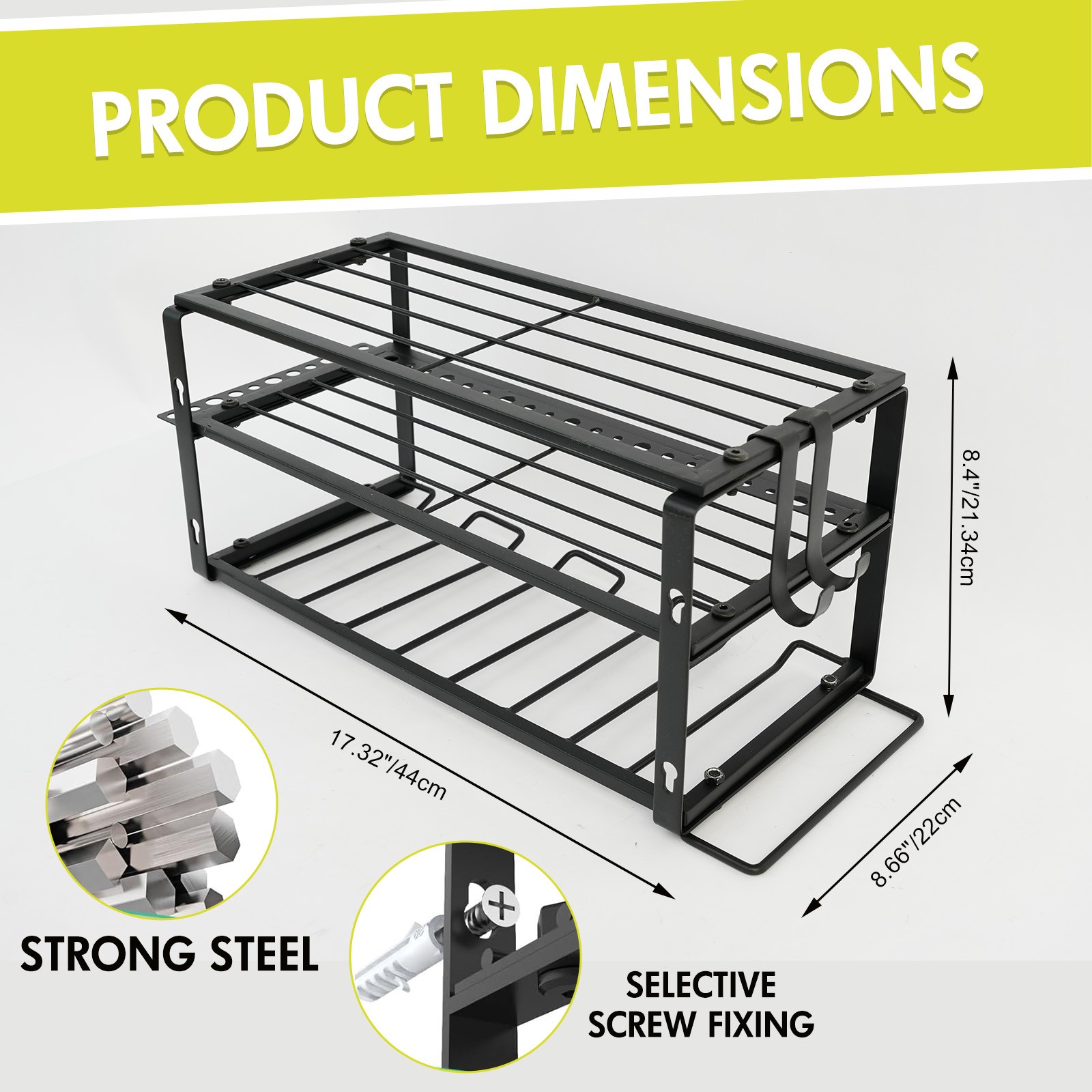 Power Tool Organizer Wall Mounted Power Tool Rack for Cordless Drill Storage