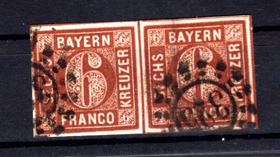 Bavaria 4II Nice Pair Postmarked (T9391