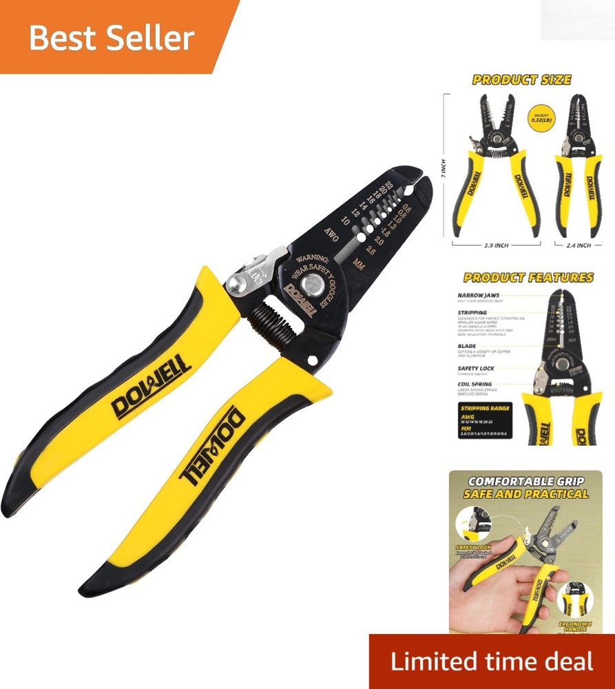 Compact Stainless Steel Wire Stripper with Multi-Function Capability - 7x2.32in