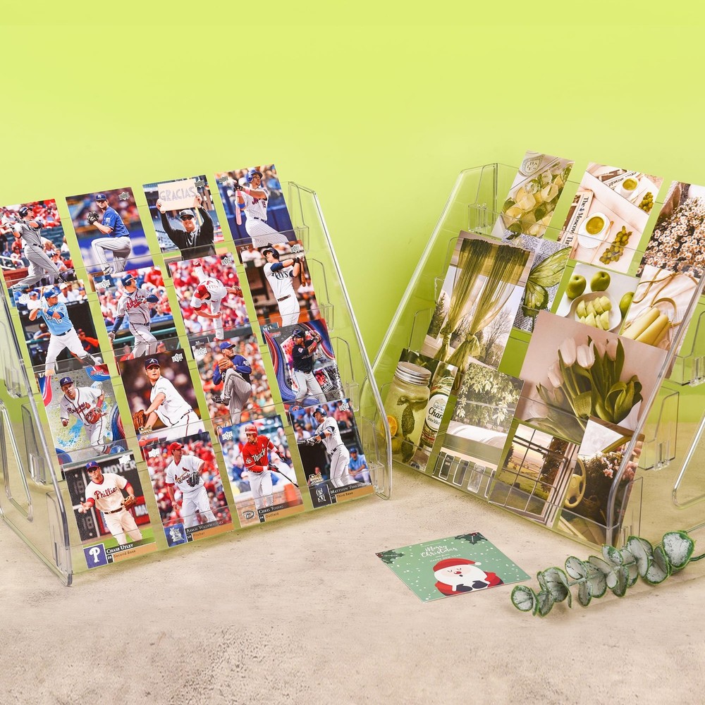 CELSOL Elevated 4 Tier Clear Acrylic Card Display Stand for Trading CLEAR