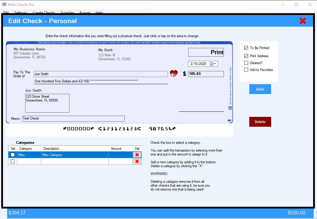 Print Checks Pro - Check Printing Software for Windows 10 - CD Only