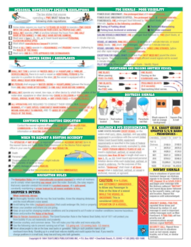 Nautical Rules of The Road #2- Waterproof Reference Guide