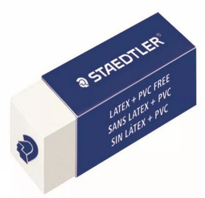 20 X Staedtler Mars Extruded Latex Pvc Free White Blue Head Erasers 525C2-03A6