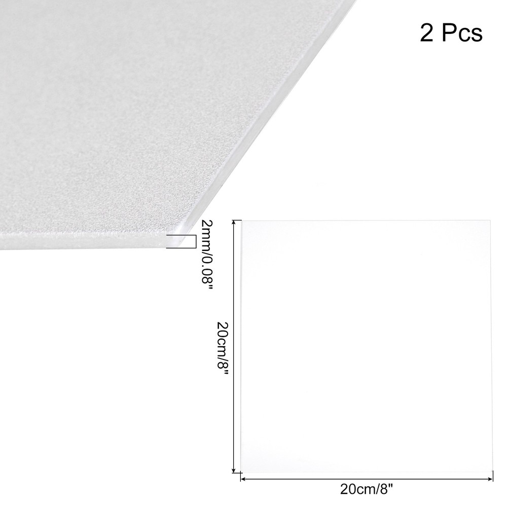 ABS Plastic Sheet 8 x 8", 1/12" Thick Leather Texture Transparent 2Pcs