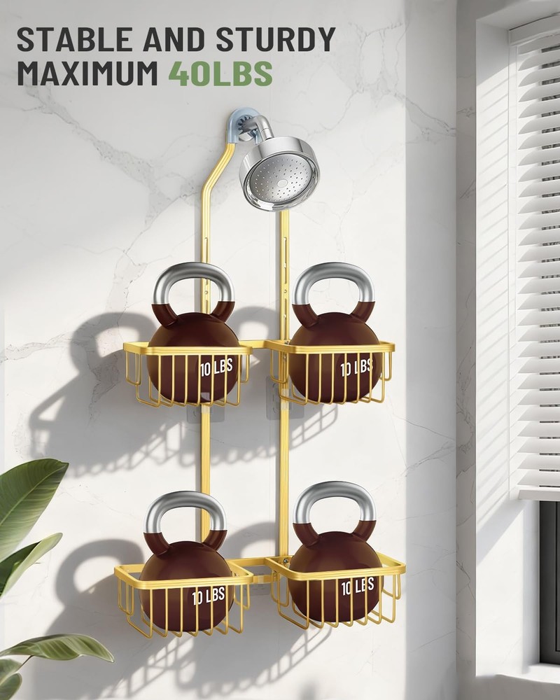 Adjustable Shower Caddy Hanging for Handheld Showerheads - Never Rust Shower ...