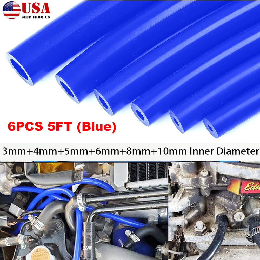 6pcs Car Accessories Vacuum Hose Engine Vacuum Silicone Hose Line Air and Water