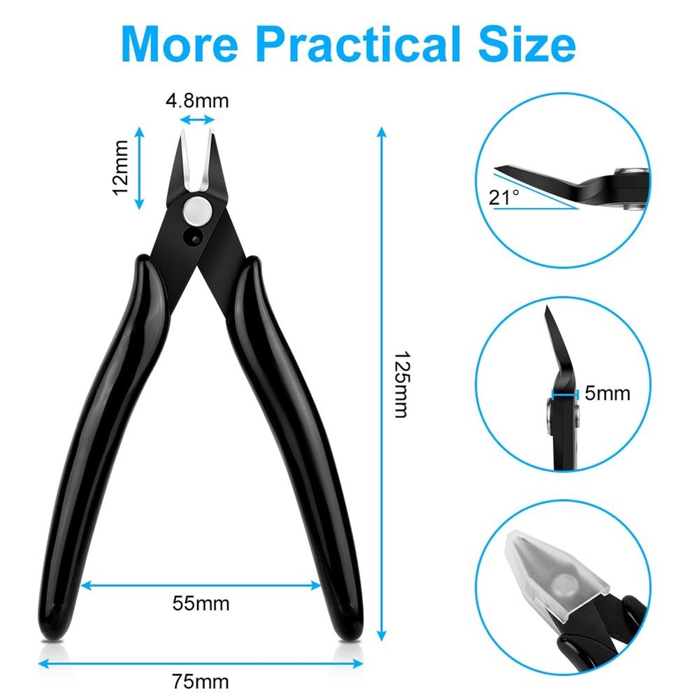 Ainiv Wire Cutters, 2PCS Spring-loaded Side Cutters Flush Cutters, Diagonal C...