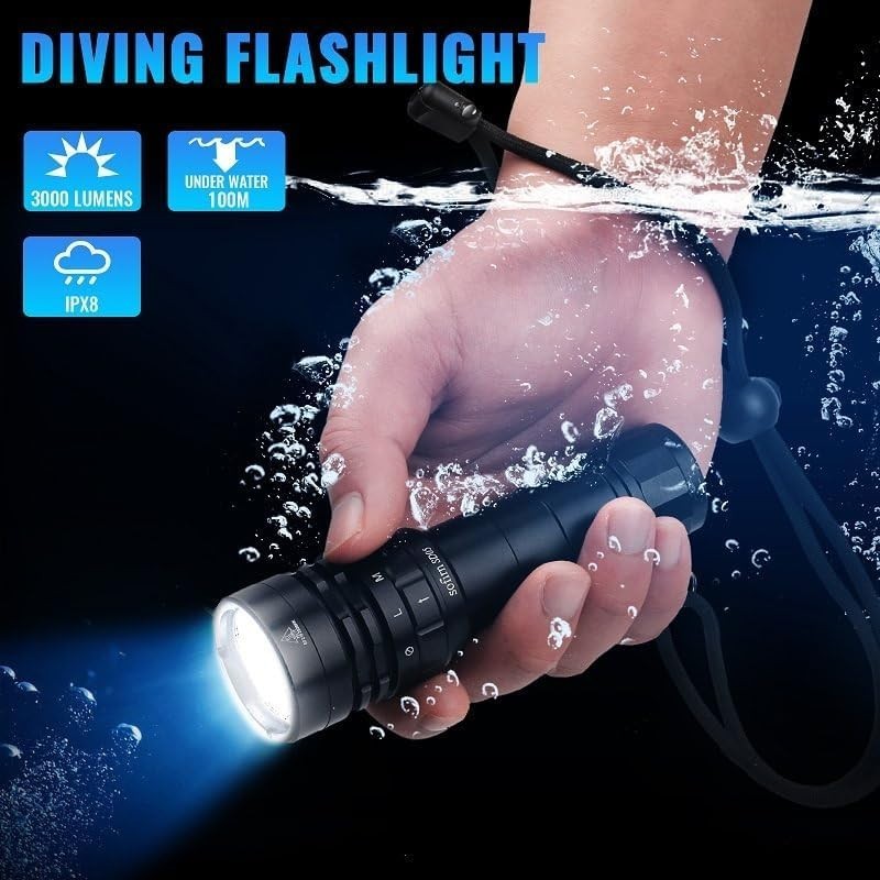 Sofirn SD05 3000 Lumen Dive Light Powerful Scuba Diving Flashlight waterproof