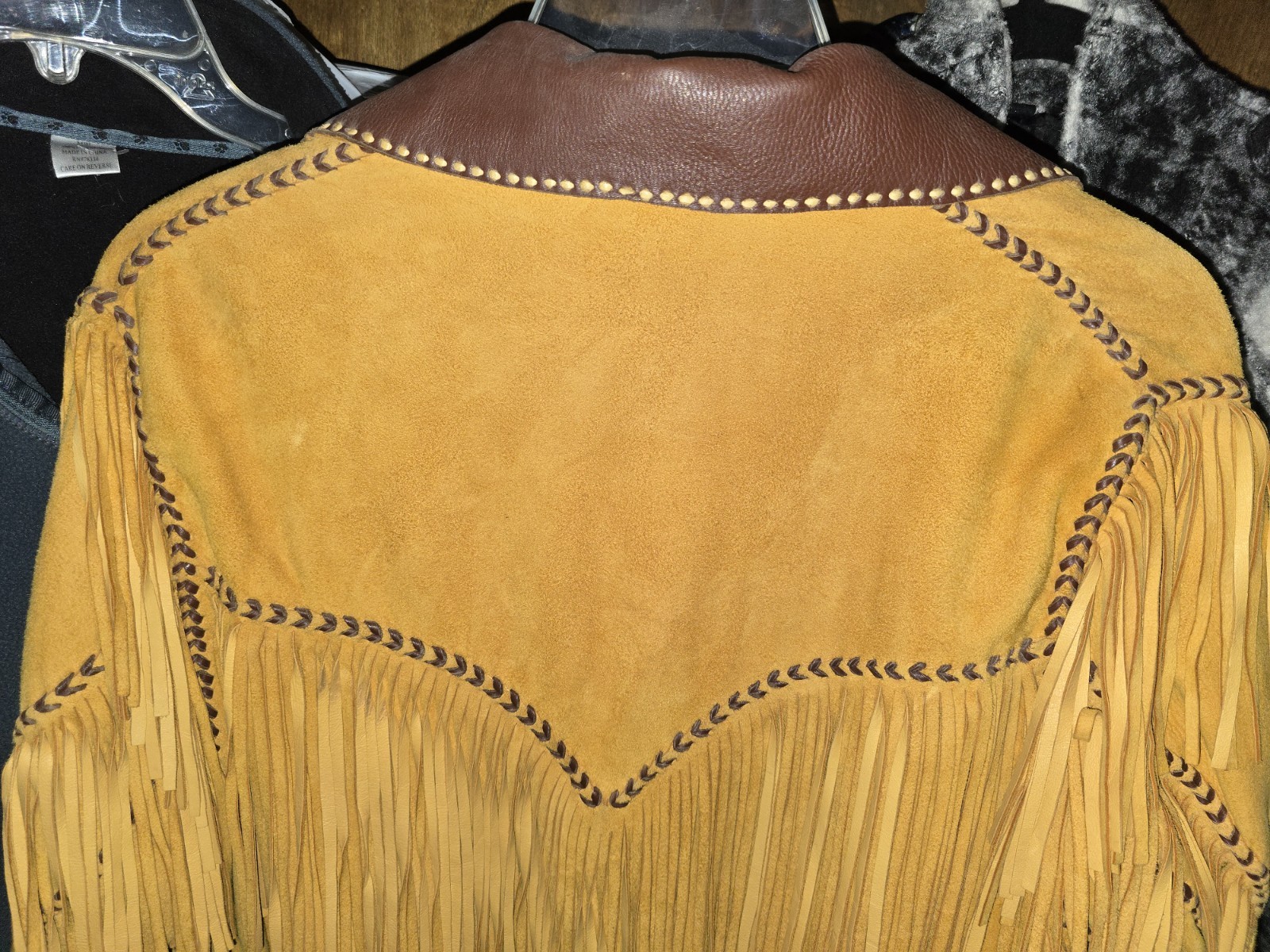 2xl Handmade Vintage Native Deerskin Fringed Jacket