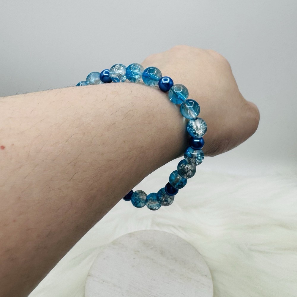 Gradient Glass Beaded Bracelet Style A Blue