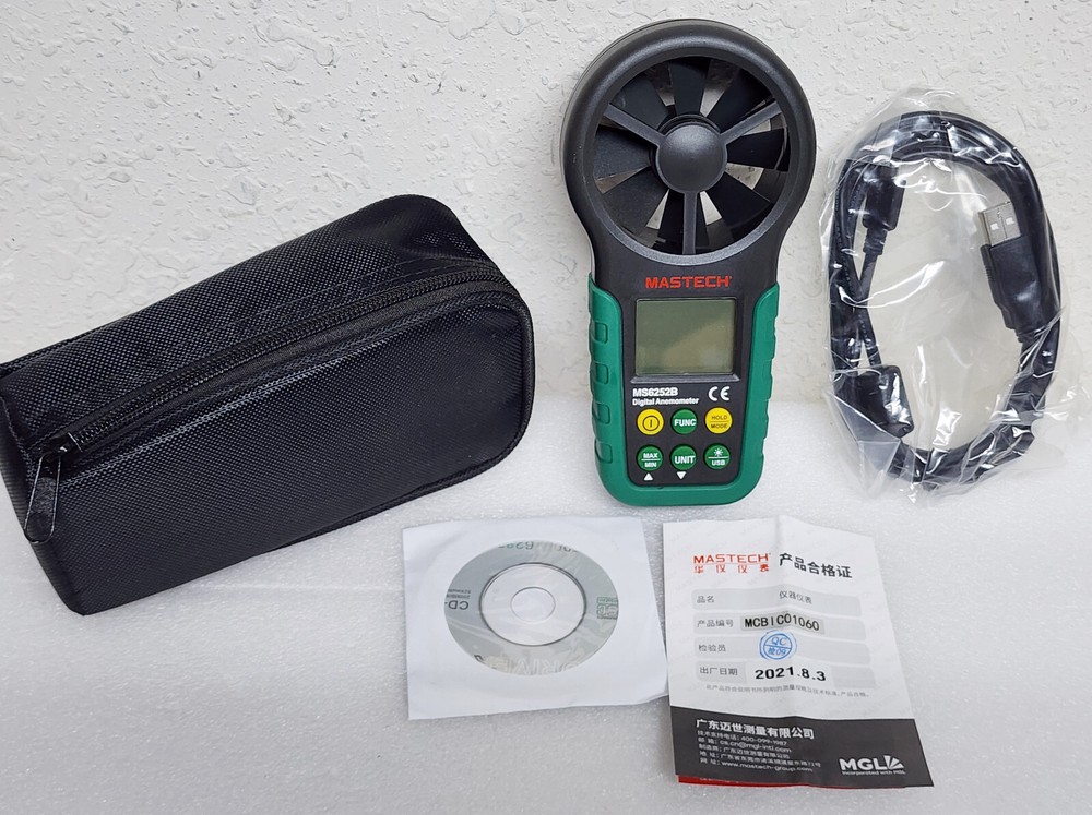 MASTECH MS6252B Digital Anemometer Air Wind Speed Velocity Meter