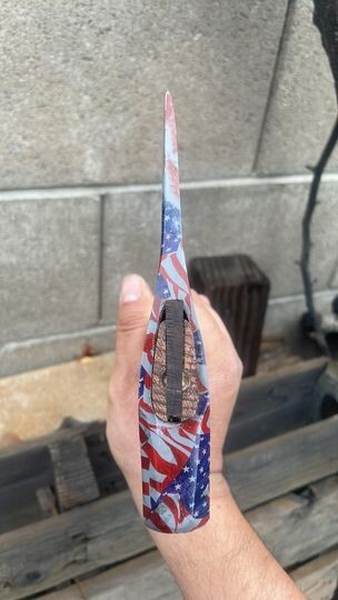 Custom Hydro Dipped American Flag pattern Camp AXE throwing Hatchet