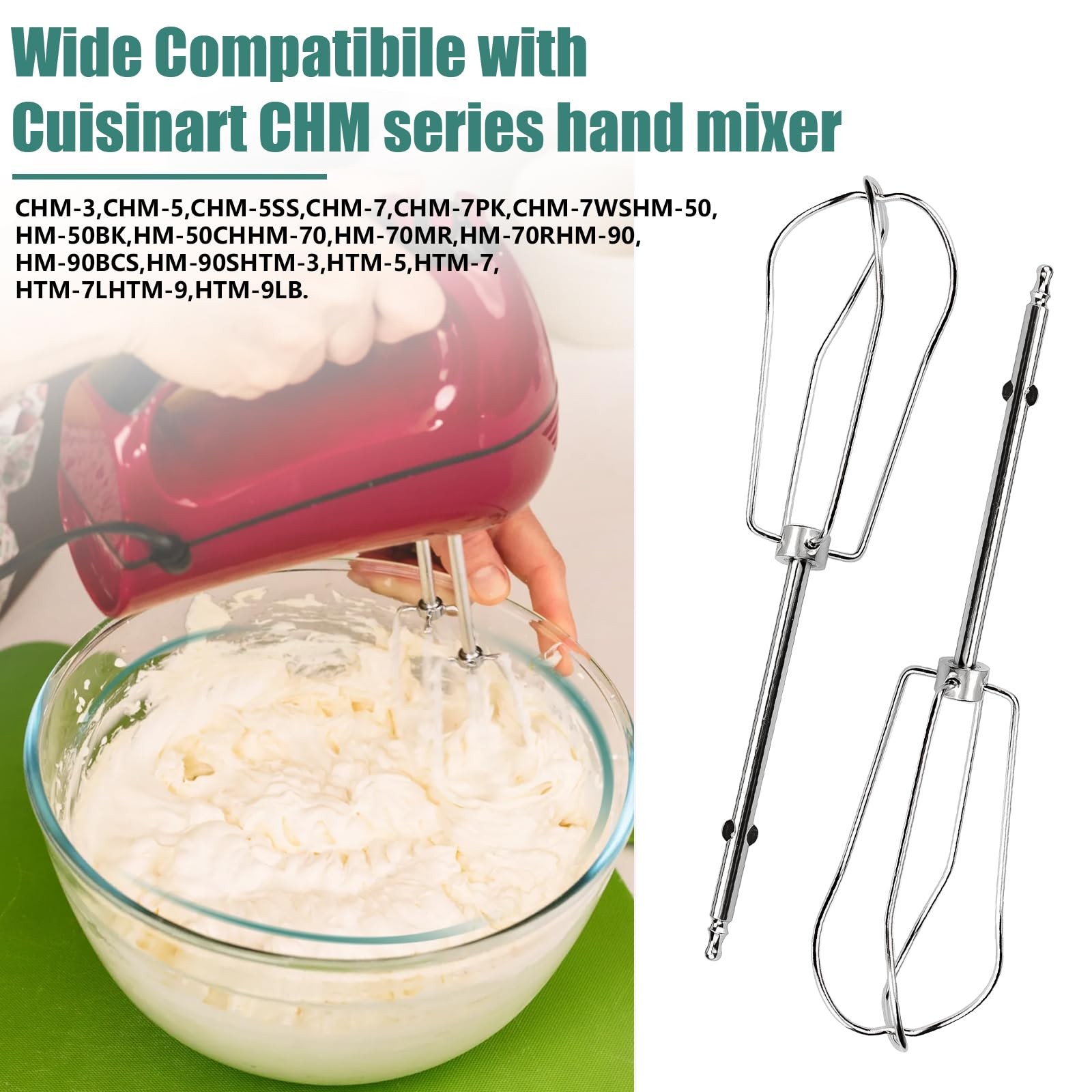 Hand Mixer Beaters Replacement for Cuisinart CHM Series Hand Mixer HM-50 HM-7...
