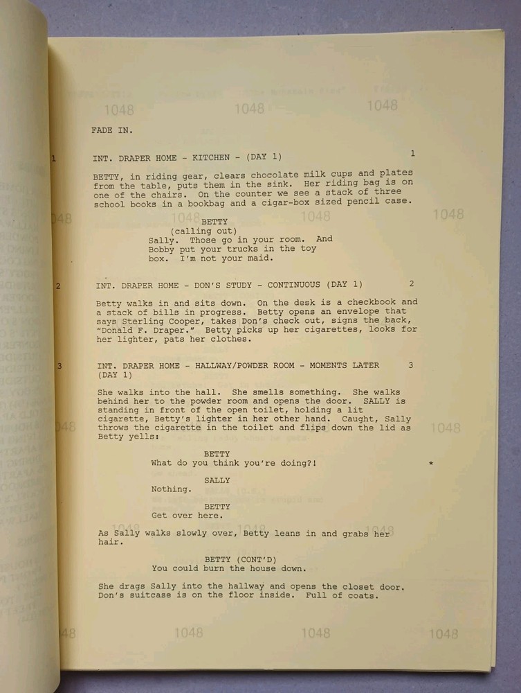 MAD MEN TV SCRIPT 'The Mountain King' Yellow Production Draft