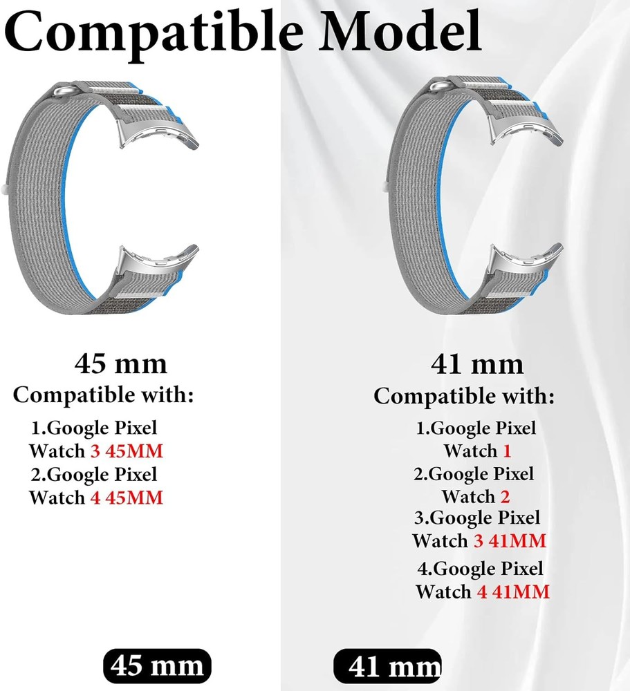 Soft Nylon Strap Compatible with Google Pixel Watch 41MM, BlueGray
