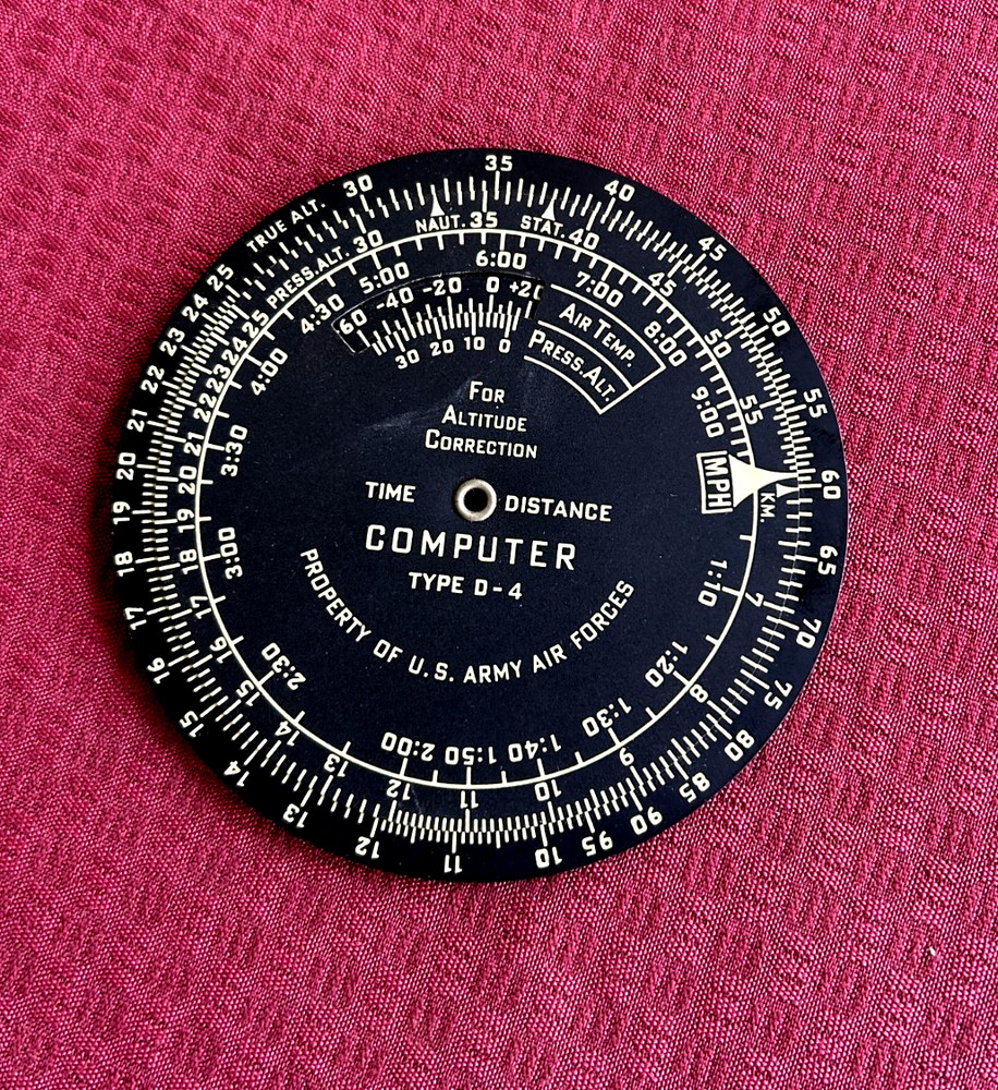 U.S.  Army Air Forces  TYPE D-4 TIME & DISTANCE COMPUTER