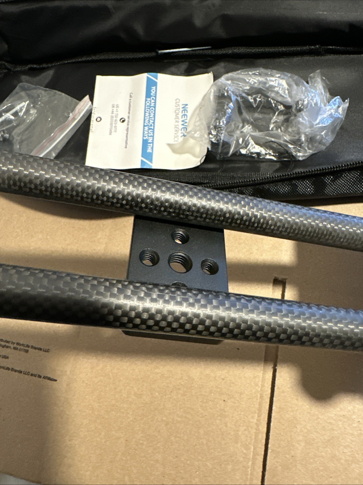 Neewer 16'' Camera Slider Carbon Fiber Dolly Rail for iPhone & Android