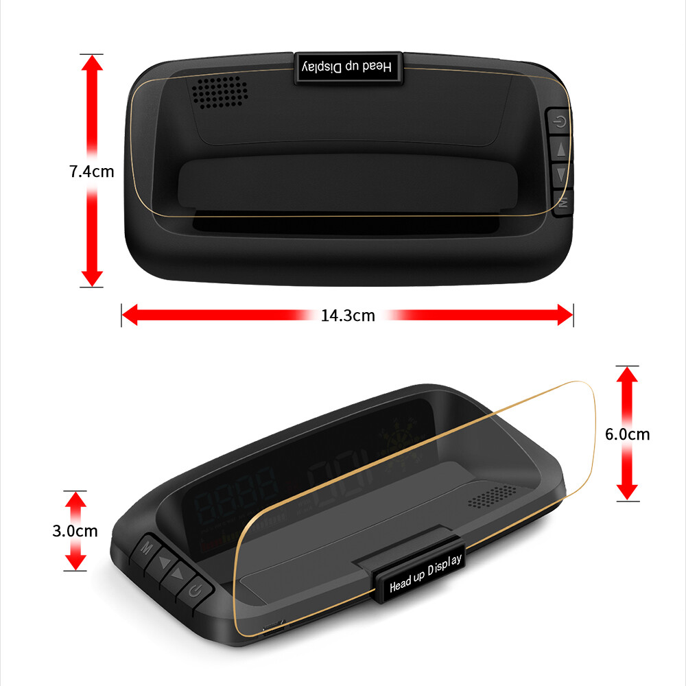 Windshield Projector OBD2 GPS HUD Head Up Display Overspeed Wide Viewing C5