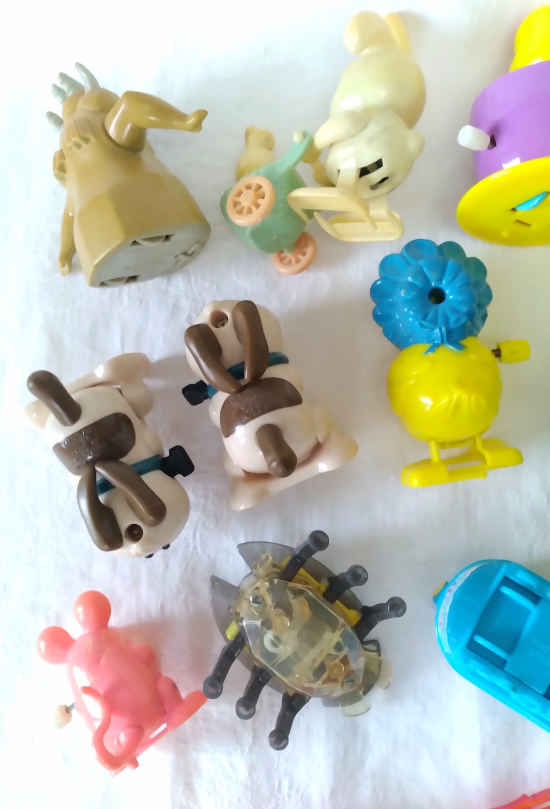 Lot 23 Vintage Wind-Up Toys Tested Work Disney Mickey Mouse Easter Bunny Chicks