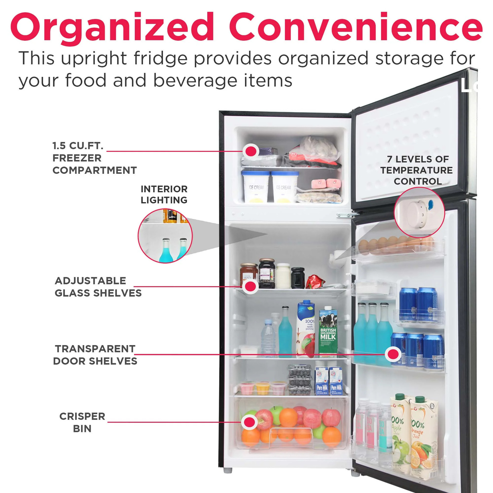 7.5 Cu. Ft. Refrigerator, Platinum Series, Standard Door Style - Sta