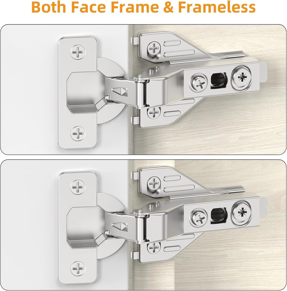 50 Pack Soft Close Concealed Hinges for Smooth Door Operation