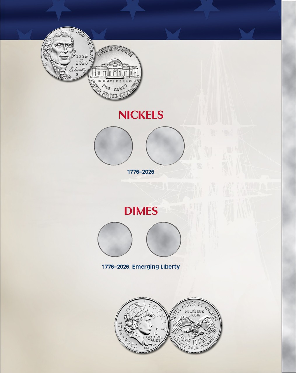 Official Whitman® Coin Folder-United States 250th Anniversary: 2026 Single Mint