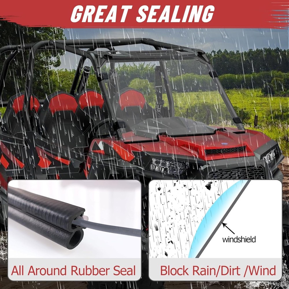StarknightMT Scratch-Resistant Full Windshield Compatible with Polaris Clear