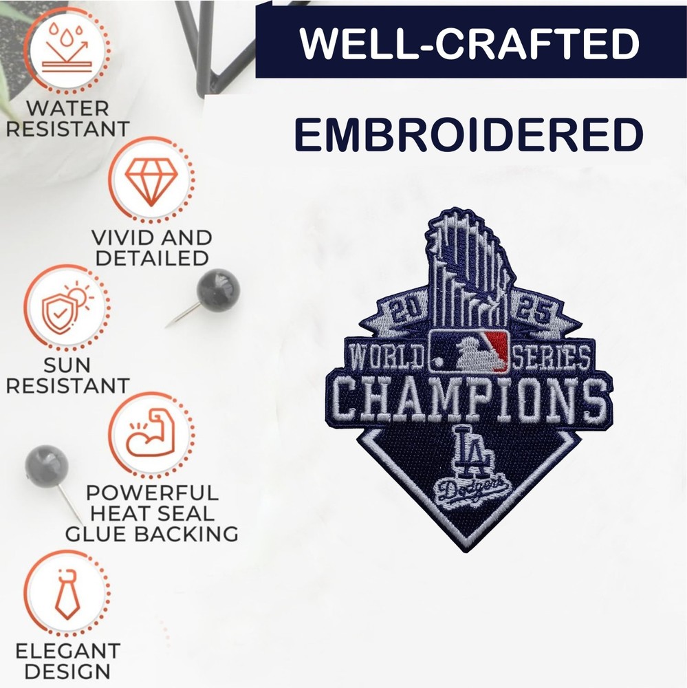 LA Dodgers 2025 World Series Champion Iron On Patch-Sew Patch-Embroidered Patch
