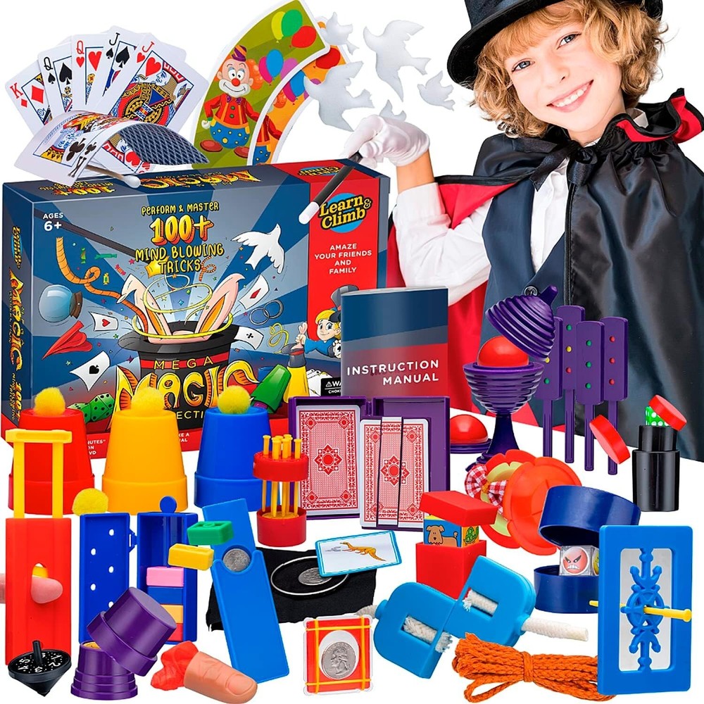 Complete Magic Set for Young Magicians - 28 Props & Quality Storage Table