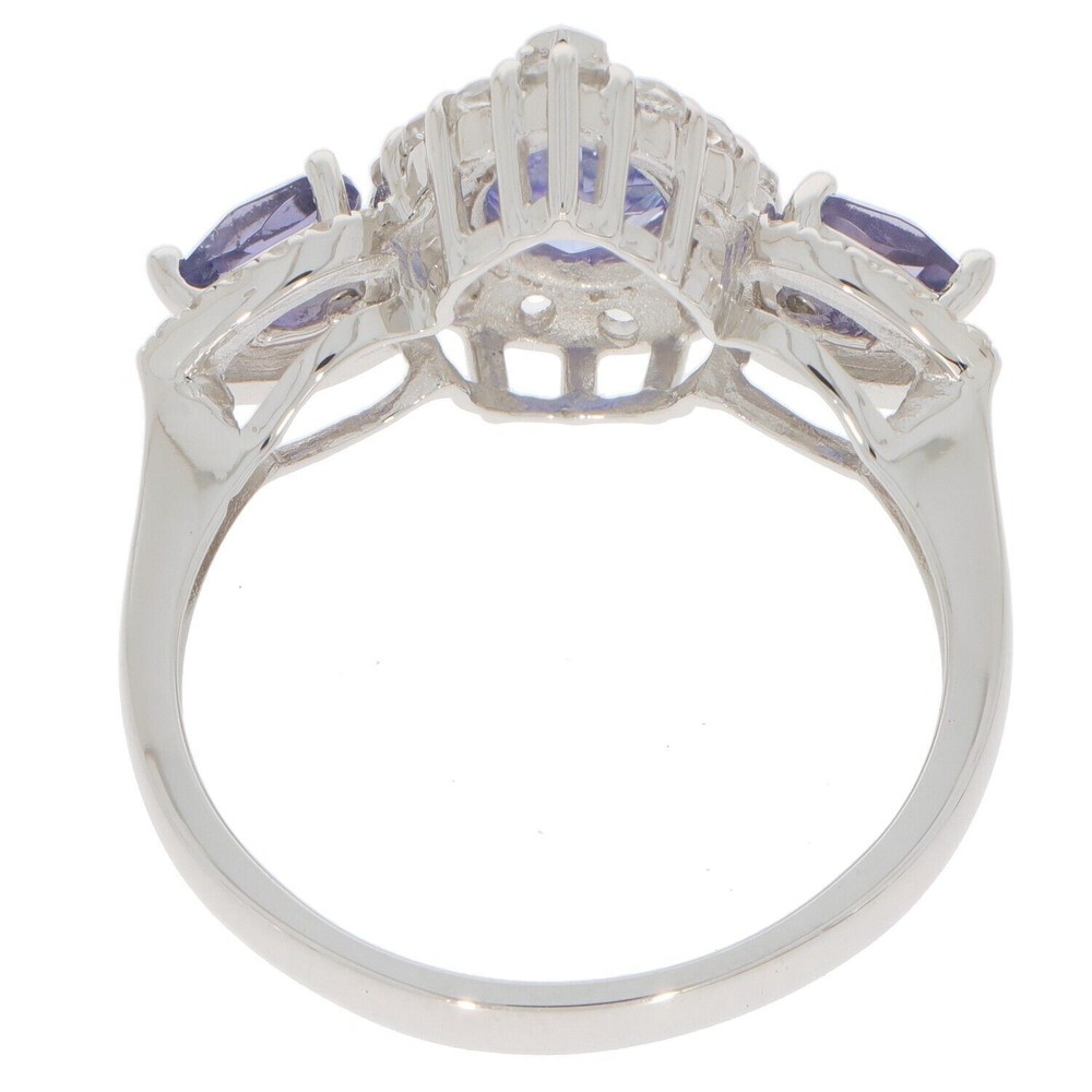 Sterling Silver Semi Mount Ring Setting Pear PE 8X6 5x3mm 3 stone