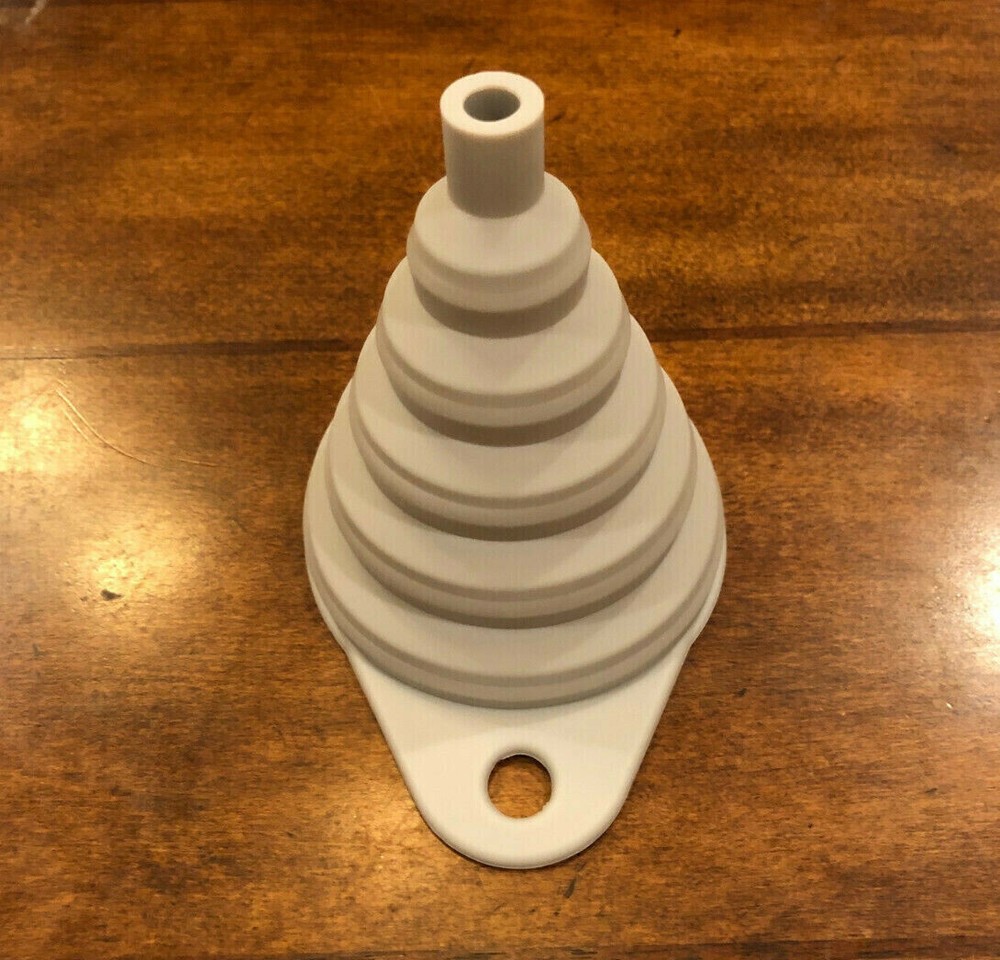 3pc Set Gray Foldable Funnel Silicone Rubber Collapsible Water Liquid Transfer
