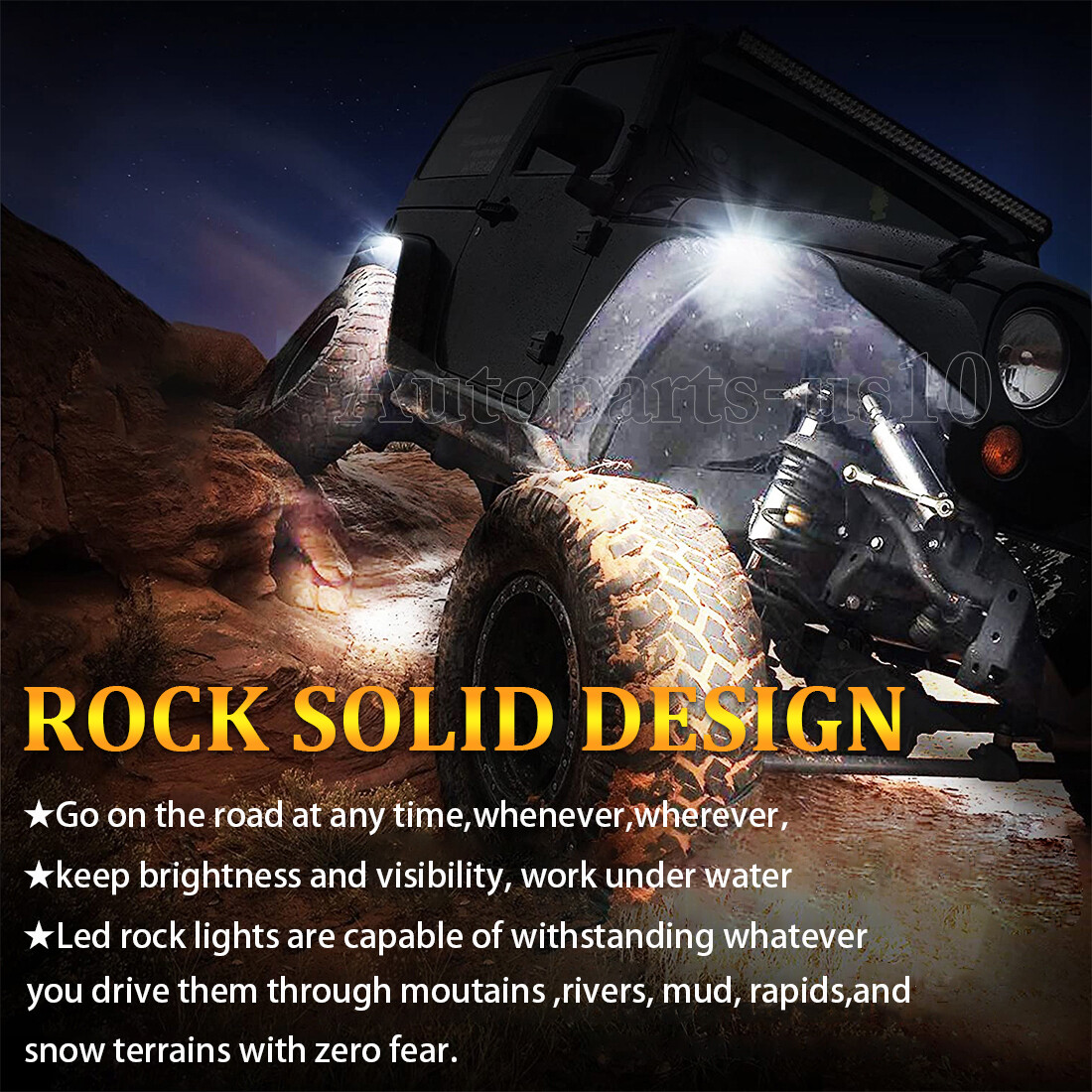 LED Rock Lights for ATV Offroad Truck Boat Underglow Underbody Fender Light Seal