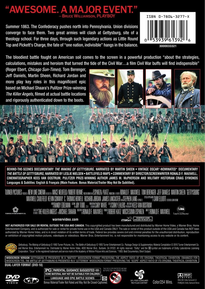 Gettysburg DVD Tom Berenger NEW