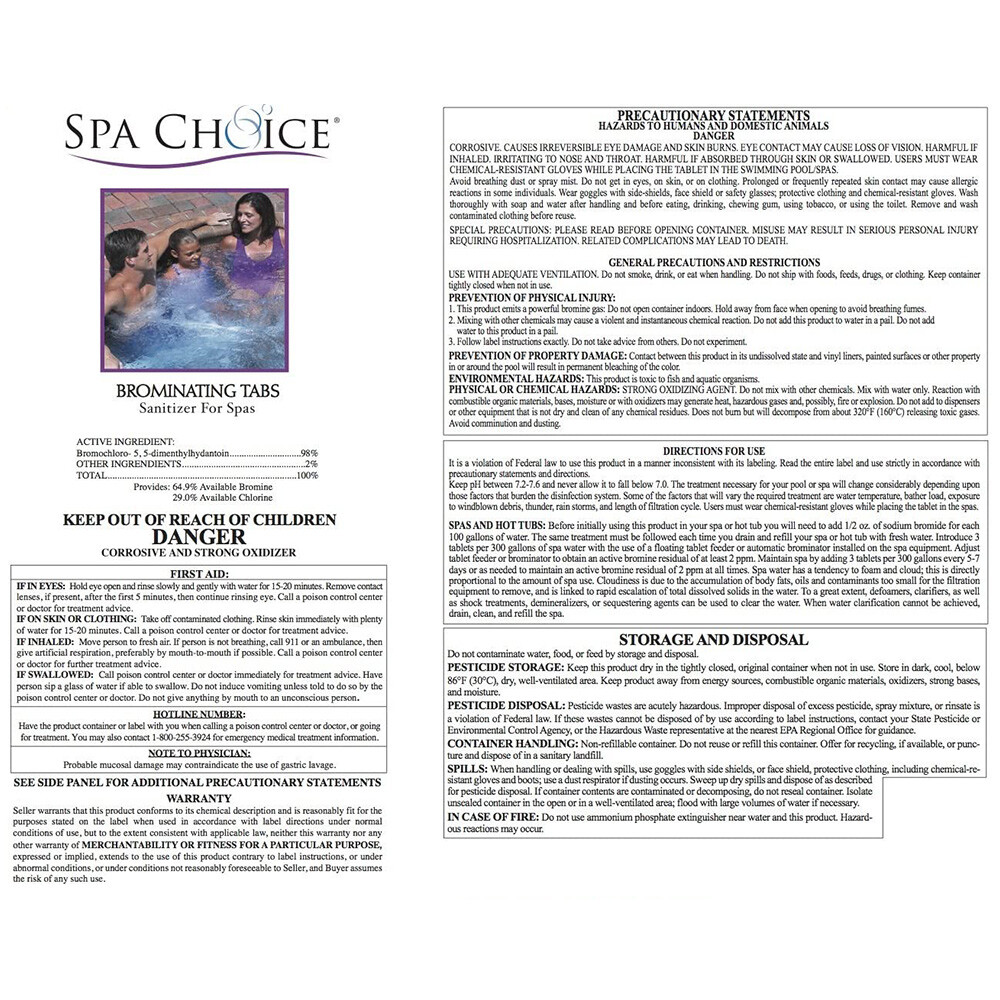 Spa Choice Brominating Tabs - 2 x 3.5 Lbs (7 Lbs)