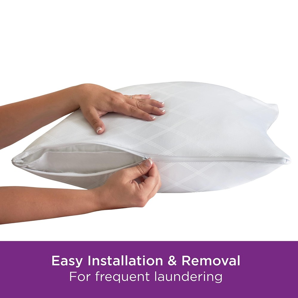 Set of 4 King AllerEase Pillow Protectors - Temperature Balancing Allergist R...