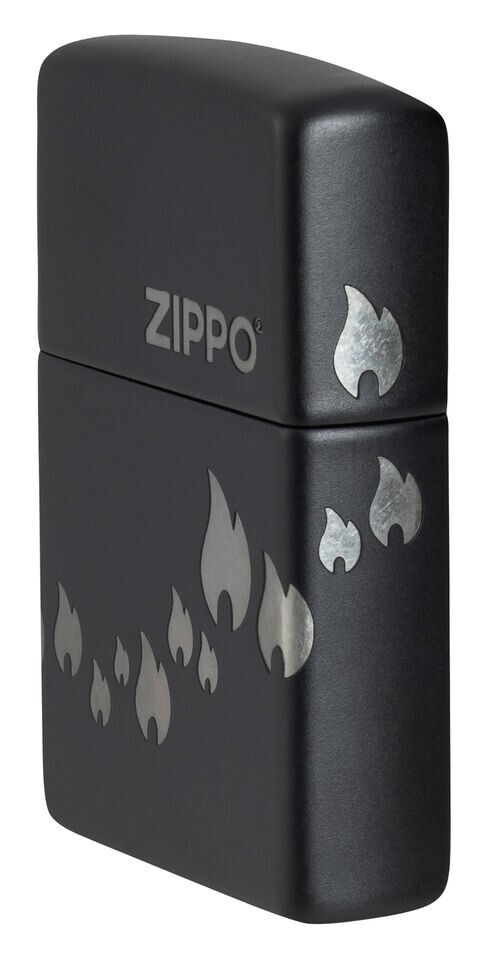 Zippo Design Black Matte with Chrome 48980