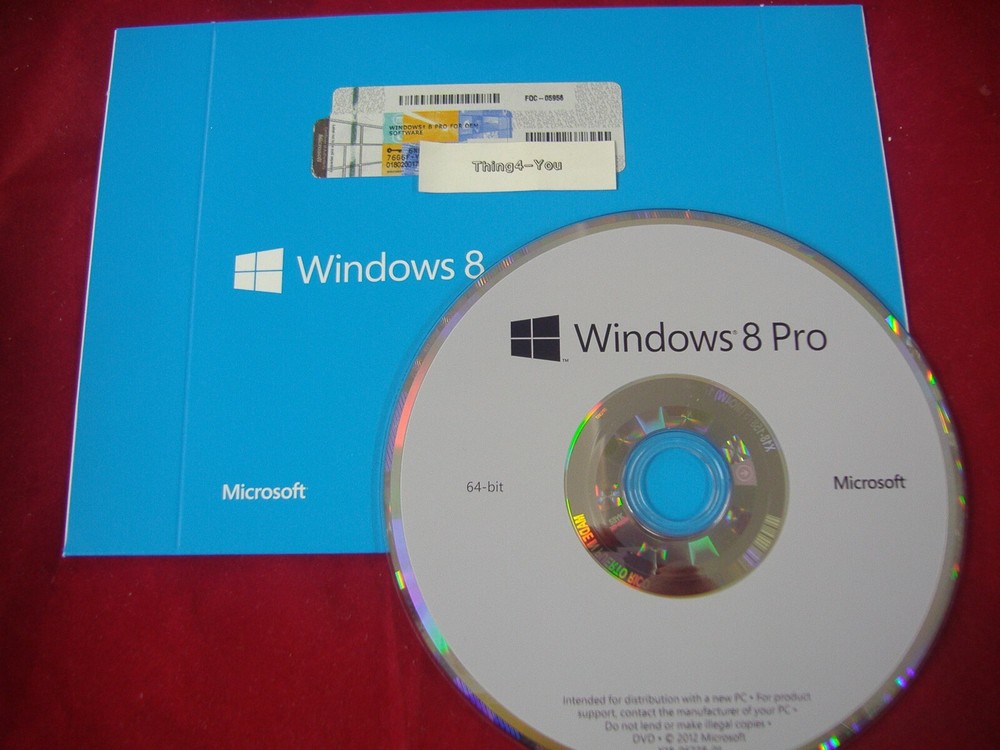 Microsoft Windows 8 Pro x64 64 Bit DVD Full English Version MS WIN 8 =NEW=