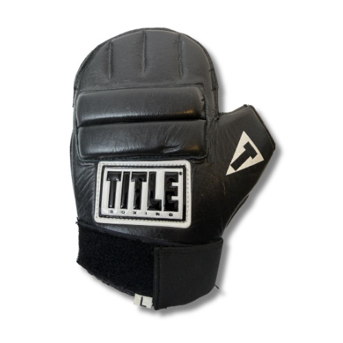 Title Boxing Bag Gloves Black Leather Training MMA Pair Large